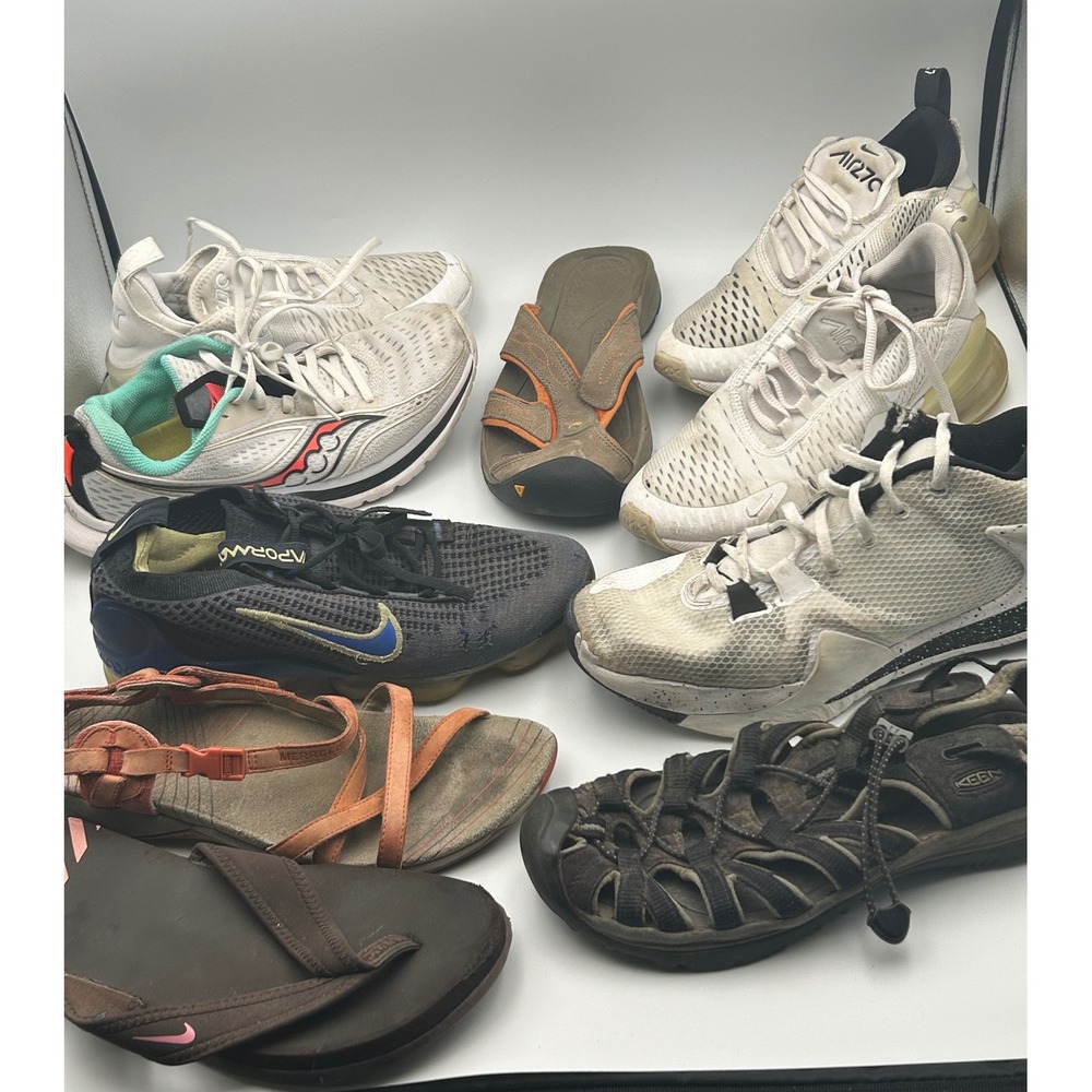 Lot of 10 Singles Bundle Nike Saucony Keen Merrell Womens Solo Shoes Air Max 270